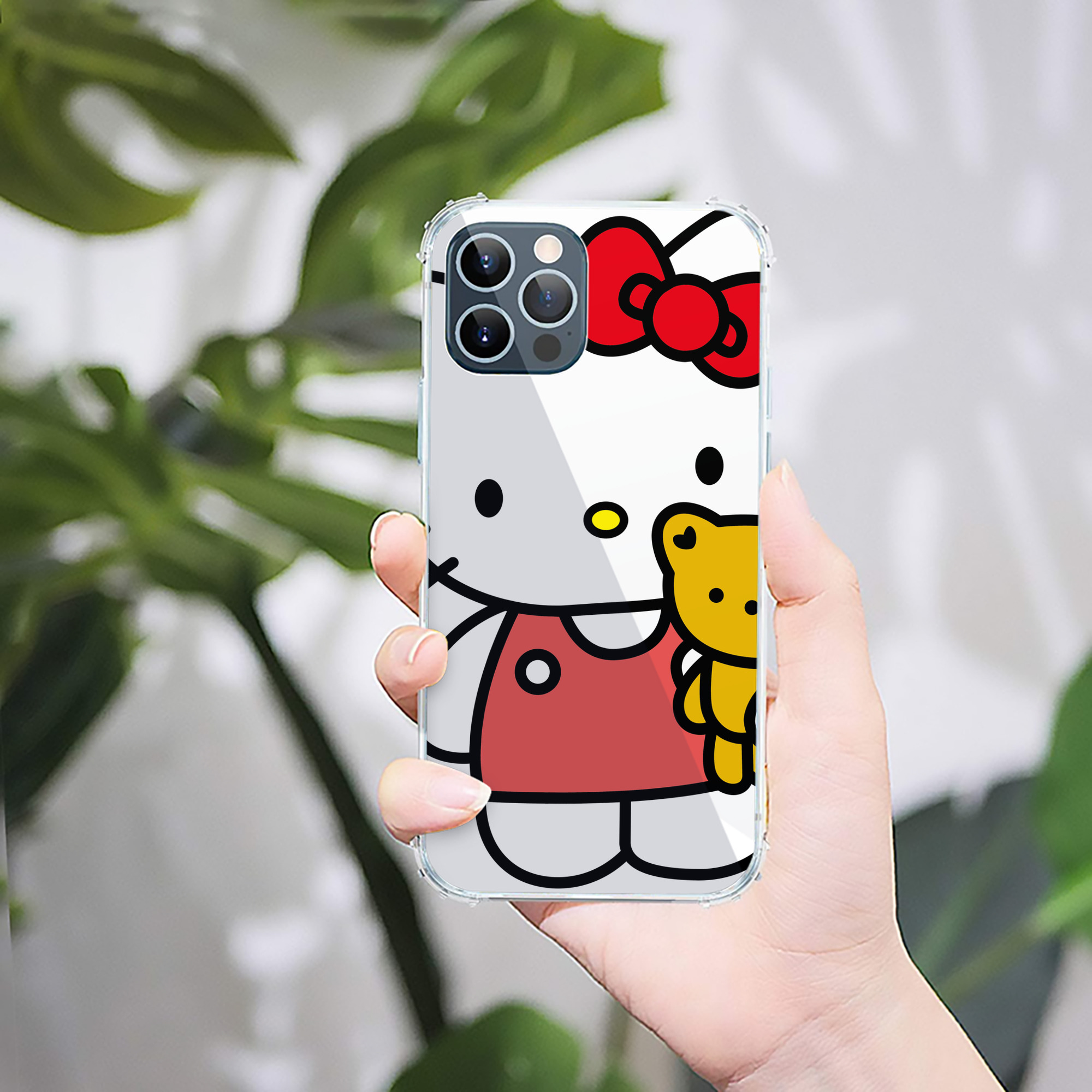 （画像用） Hello Kitty ハローキティ 【iPhone 12シリーズ対応】透明スマホケース（クリアソフトケース）